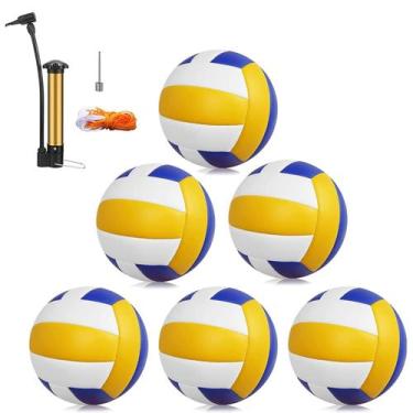 Imagem de Pacote com 6 bolas de voleibol Magicorange, tamanho 5, couro PU Soft T