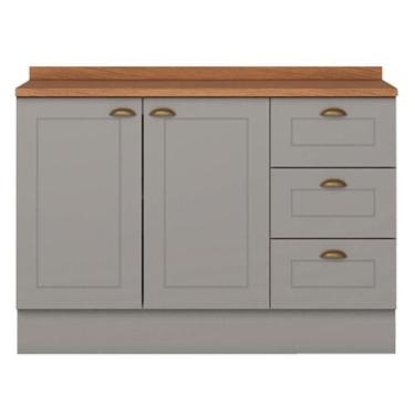 Imagem de Balcao Pia Com Tampo 120cm C353 Americana Cinza Nature Henn Cinza Natu