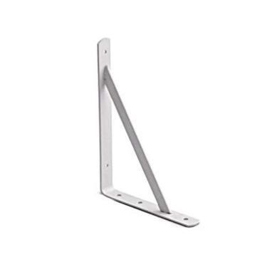 Imagem de Cantoneira Mão Francesa 22cm Branca Triangular - Suporte De Prateleiras Em Madeira-mdf