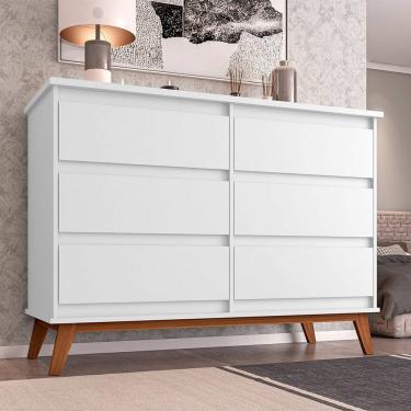 Imagem de Cômoda para Quarto Organizadora Londres com 6 Gavetas - Branco
