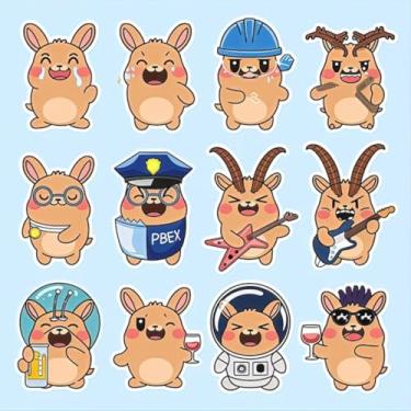 Imagem de Adesivo Kawaii Fofo para Crianças Decoração de Quarto e Caderno com Emojis e Animais 40x40cm