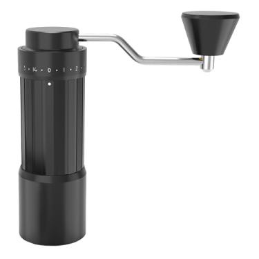 Imagem de Gasin Moedor de café manual, moedor de café cônico de aço inoxidável com espessura de pó ajustável e capacidade definida de 30 g para viagens, acampamento e café em casa (preto)