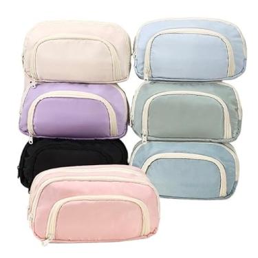 Imagem de Estojo Escolar, Estojo de Lápis de Papelaria Armazenamento Portátil de Grande Capacidade(Bege)