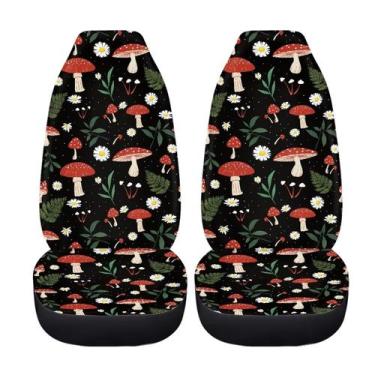 Imagem de Capas de assento de carro Drydeepin Boho Cottagecore Mushroom Ferns, p