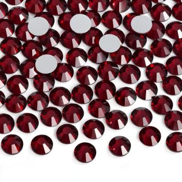 Imagem de Jollin Cola Fixa Cristal Flatback Strass Diamantes de Vidro Pedras para Artesanato Arte de Unhas Artesanato Decorações Roupas Sapatos 1,4 mm (ss3 2880pcs, Dark Siam)