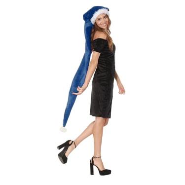 Imagem de JIAHG Extra Long Plush Santa Hat Furry Warm Novelty Holiday Decor Elf Hat for Xmas Halloween Costume Party Supplies