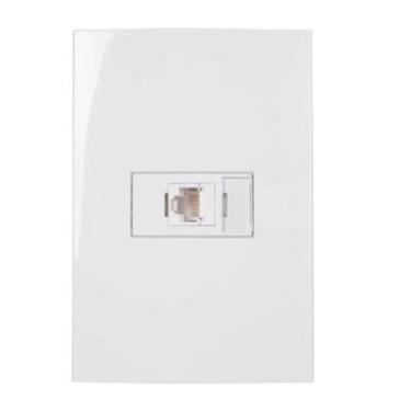 Imagem de Conjunto Tomada Rede RJ45 CAT5e Informática 4x2 Sleek MarGirius