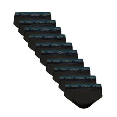 Imagem de Kit 10 Cuecas Zorba Slip Max Algodão 764 Preto - G, Preto, G