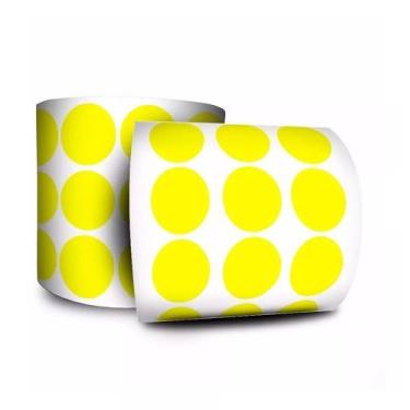 Imagem de Etiqueta Bolinha Controle Amarelo 6mm Rolo C/1000 Etiquetas - DC