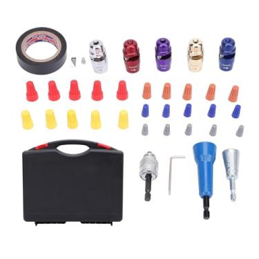 Imagem de TOPINCN Conjunto de Descascador de Fio Elétrico de 37 Unidades, Ferramenta de Torção de Fio, Ferramenta de Decapagem de Cabo Alimentada por Broca Com Mandril de Broca de 1/4 pol., para