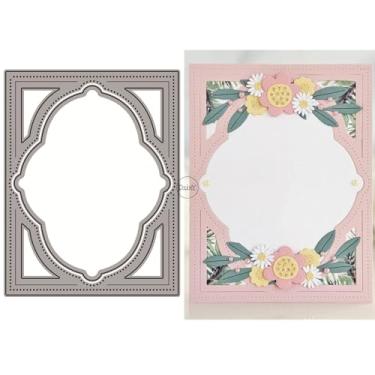 Imagem de DzIxY Conjunto de moldes de corte de metal de fundo de moldura para fazer cartões, conjunto de recortes de papel, estêncil, suprimentos, modelos de máquina