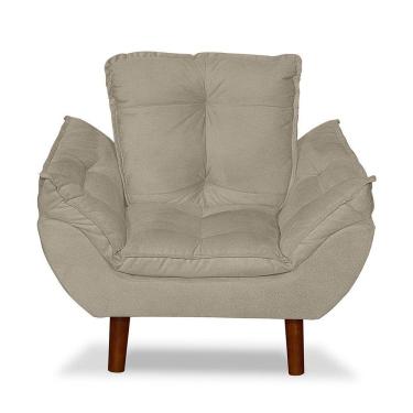 Imagem de Mini Poltrona Cadeira Opala Infantil De Criança Suede Bege