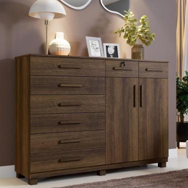 Imagem de Cômoda Triunfo 8 Gavetas E 2 Portas Imbuía