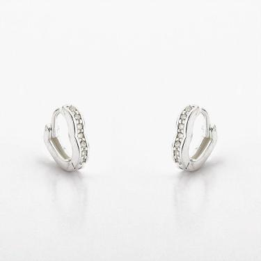 Imagem de Brincos Argola Coração Cravejada Com Zircônias