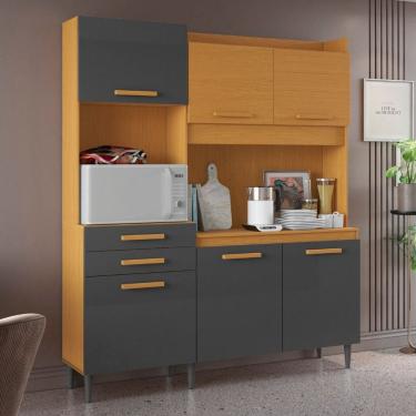 Imagem de Cozinha Compacta 6 Portas 2 Gavetas com Tampo Selena Aramoveis