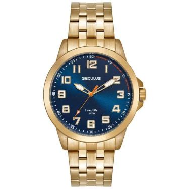 Imagem de Relógio Seculus Masculino Ref: 44293gpsvda3 Casual Dourado