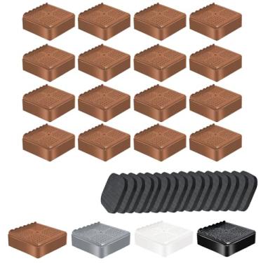 Imagem de Elevadores de móveis para cama resistentes de 2,5 cm, 5 cm, 7,6 cm, 10 cm, em forma de L, ajustável, elevador de cama, para pernas de mesa, sofá, poltrona, geladeira, máquina de lavar (2,5 cm, marrom