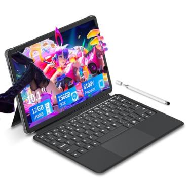 Imagem de Tunhail Laptop 2 em 1 de 10,1 polegadas 12 GB DDR3 256 GB SSD, processador M3-8100Y (até 3,40 GHz), tela sensível ao toque 800 * 1280, Wifi5, Bluetooth 5.0, HDMI*1, função completa tipo C, teclado