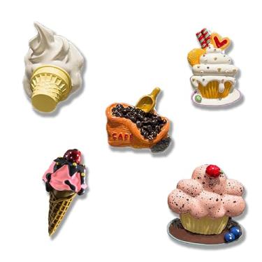 Imagem de Gobelieve Ímãs de geladeira, ímãs fofos para decoração de casa, ímã de geladeira realista de desenho 3D, decoração criativa de brinquedos de comida, acessórios DIY para cozinha e quarto (5 peças)