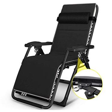 Imagem de Cadeiras de acampamento, espreguiçadeiras, cadeiras dobráveis, poltronas reclináveis, espreguiçadeiras para pátio ao ar livre, poltrona reclinável ajustável acolchoada com apoio de cabeça 200 libras