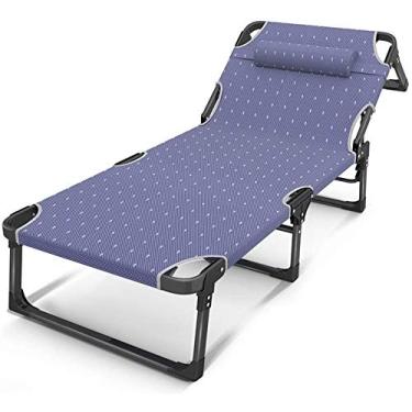 Imagem de Espreguiçadeira cadeiras de jardim cama dobrável de solteiro, poltrona reclinável portátil para casa, jardim, espreguiçadeira, espreguiçadeira, escritório, cadeira com três dobras