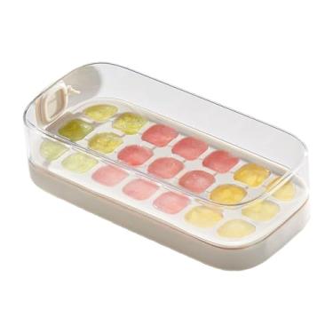 Imagem de Bandejas de gelo para freezer com tampa, bandeja de cubos de gelo de silicone com tampa, recipiente flexível reutilizável de grande capacidade para fazer moldes de alimentos para água, café, coquetel