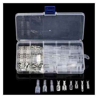 Imagem de 270 peças 2,8/4,8/6,3 mm mola final prensado a frio bloco terminal isolado fio e cabo conector kit terminal elétrico (prata)