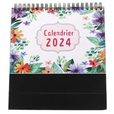Imagem de ZABEES Calendário de mesa 2024 agenda de escritório decorações de mesa em pé planejador de mesa escritório diário agenda moderna tenda planejamento espiral
