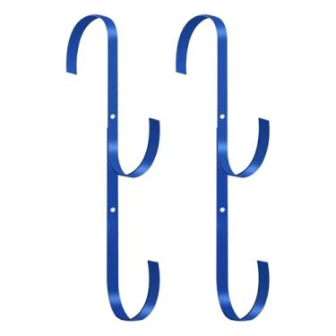 Imagem de Gancho de piscina, suporte de rede de escumadeira à beira da piscina, organizador de ferramentas de metal resistente à ferrugem para jardim, pátio, quintal