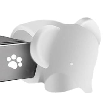 Imagem de Amortecedor de maçaneta de porta | Protetor de parede para maçanetas de porta | Protetor de almofada de silicone, silenciador de capa protetora, reutilizável, elefante de gato da sorte, decoração fofa