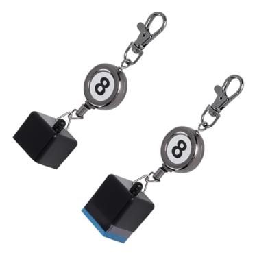 Imagem de FINGERINSPIRE 2 peças de suporte de giz de piscina de 12,16 cm de comprimento, decoração de plástico de alumínio cor bronze com pingente de oito bolas redondas planas acessórios decorativos com fecho