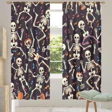 Imagem de 2 conjuntos de painéis de música esqueleto lindas cortinas transparentes arejadas com filtro leve painéis de cortina leve cortina de porta para janela para sala de estar, quarto, jantar, 192 cm de