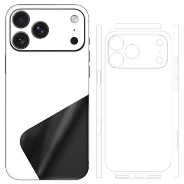 Imagem de SUKIDIOVQ Pacote com 2 para iPhone 17 Pro Max Skin Wrap usando adesivo de telefone 3M película decalque de vinil protetor de vidro para parte traseira lisa colorida