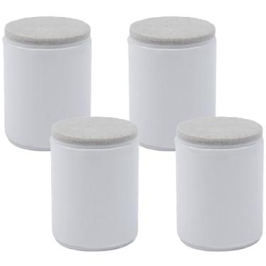 Imagem de LC LICTOP Elevador de pés para móveis de aço, altura de elevação de 5 cm, 4 peças redondas brancas, suporta 1,814 kg, levantador de móveis resistentes com almofada de feltro para armazenamento sob a