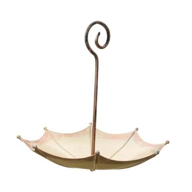 Imagem de Whtkoph Alimentador de pássaros em formato de guarda-chuva, decoração para jardim, alimentador de pássaros suspenso para uso externo, Cor Cobre