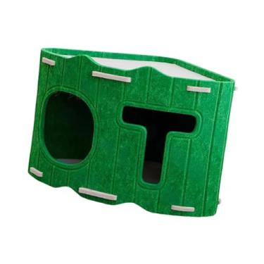 Imagem de Ioensy Cama para gatos, casa portátil de feltro para gatos, cama para animais de estimação, fácil de montar para brincar, descansar, esconder suprimentos, Verde