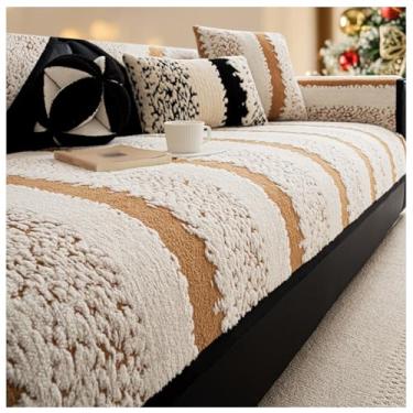 Imagem de SPXMQSS Capas de sofá para sofá, capa de sofá macia para seção, capa de sofá universal antiderrapante em forma de L, capa grossa de canto acolchoada lavável para sala de estar C 70 x 70 cm