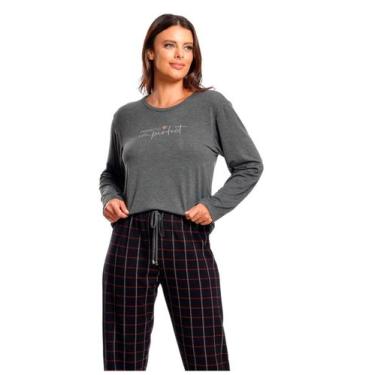 Imagem de Pijama Manga Longa Paulienne 495.69 Feminino Gola Redonda Viscolycra T