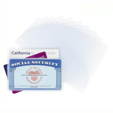 Imagem de Capa protetora de cartão Medicare de PVC de 12 mm, pacote com 10 protetores de cartão de segurança social, capas transparentes para cartões, porta-cartões de plástico, ajuste perfeito, capas para