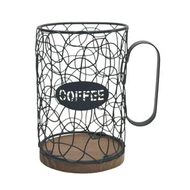 Imagem de Ｂｅｓｇａ Organizador de Cápsulas de Café em Arame para, Ideal para Hotéis, Cafeterias e Cozinhas Domésticas. Perfeito para Armazenamento e Decoração, Preto, Sem Tampa