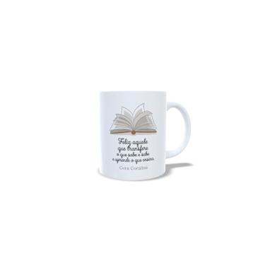 Imagem de Caneca de Cerâmica com Frase Clarice Lispector, Liberdade é Pouco, Branca com Ilustração de Pomba, 325ml (19065)