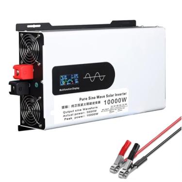 Imagem de 72V to 230V,Inversores de Onda Senoidal Pura de 48V para 110V, 10000 Watts, 12V 24V 48V 60V 72V DC para AC 110V/230V com 2 Tomadas AC, Inversor de Carro, para Casa/Camião/Camping