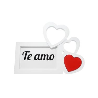 Imagem de Porta-Retrato Decorativo “Te Amo” Com Corações – 10cm x 15cm