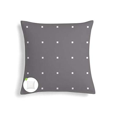 Imagem de Almofadas decorativas para ambientes internos e externos Fabritones com enchimento de 45,72 x 45,72 cm com enchimento cinza quadrado de bolinhas