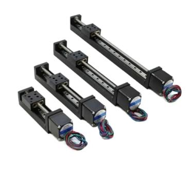 Imagem de T-Type CNC Mesa Deslizante Trilho Linear Palco Guia de Transporte Plataforma Stepper Motor Drive Kit Mini Mesa Deslizante Mesa de Eixo XYZ (Curso 200 mm, Passo de 12 mm)