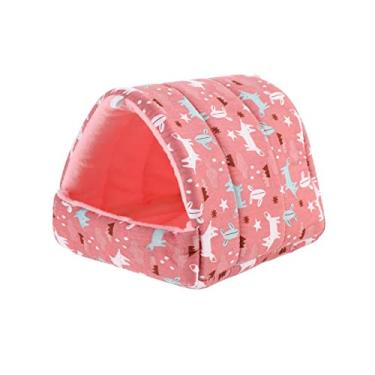Imagem de Cama de Dormir para Pequenos Animais Inverno Fofa Abrigo Quente Hamster Ninho Porquinho-da-Índia Coelho Esquilo Chinchila Ouriço Gaiola Privado Confortável
