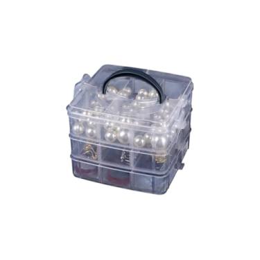 Imagem de Cesto Organizador Multiuso Transparente, 3 Compartimentos, Plástico, 13x16x15cm, 209g