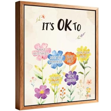 Imagem de Halioyo Arte de parede It's OK To Make Mistakes, pôsteres emoldurados para sala de aula, arte de parede educacional, decoração de parede motivacional para conselheiro escolar, sala de jogos