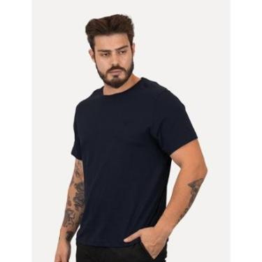 Imagem de Camiseta Dudalina Masculina Ultrasoft Cotton Logo Azul Marinho-Masculino