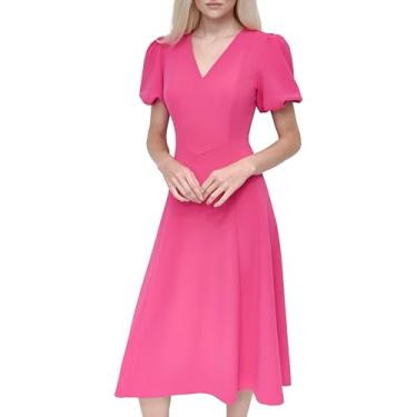 Imagem de DKNY Manga feminina com babado e flare, Hibisco, 44